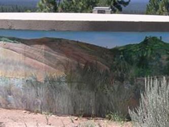 A mural of hills