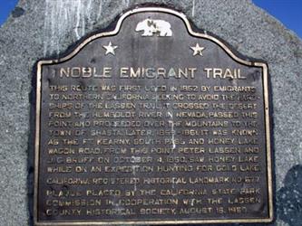 Noble Emigrant Trail plaque
